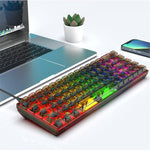 Y-FRUITFUL K60 68 Keys Type-C Wired Mechanical Keyboard RGB Light Transparent Keycaps Gaming Keyboard