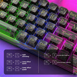 Y-FRUITFUL K60 68 Keys Type-C Wired Mechanical Keyboard RGB Light Transparent Keycaps Gaming Keyboard
