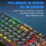 Y-FRUITFUL K60 68 Keys Type-C Wired Mechanical Keyboard RGB Light Transparent Keycaps Gaming Keyboard