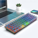 Y-FRUITFUL K60 68 Keys Type-C Wired Mechanical Keyboard RGB Light Transparent Keycaps Gaming Keyboard