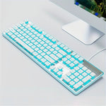 EWEADN GX710 Stilfuldt Hjemmekontor Computer Laptop Tastatur USB Kablet Lydløst Baggrundsbelyst Tastatur