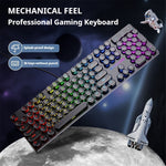 EWEADN GX30 Retro Punk Computer Laptop Keyboard USB Wired Backlit Gaming Keyboard