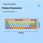 Y-FRUITFUL K68 Color Splicing Wired Keyboard 68-Key RGB Backlit Computer Office Gaming Keyboard