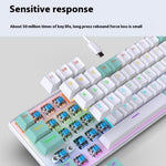 Y-FRUITFUL K68 Color Splicing Wired Keyboard 68-Key RGB Backlit Computer Office Gaming Keyboard