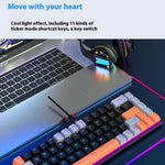 Y-FRUITFUL K68 Color Splicing Wired Keyboard 68-Key RGB Backlit Computer Office Gaming Keyboard