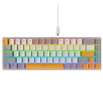 Y-FRUITFUL K68 Color Splicing Wired Keyboard 68-Key RGB Backlit Computer Office Gaming Keyboard
