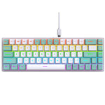 Y-FRUITFUL K68 Color Splicing Wired Keyboard 68-Key RGB Backlit Computer Office Gaming Keyboard