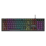 T-WOLF T80 Gaming Keyboard Retro Punk Round Keycap Wired Mechanical Keyboard with Colorful Backlight, Black