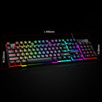 T-WOLF T20 USB Kablet Gaming Tastatur med Farverig Baggrundsbelysning Ergonomisk Mekanisk Tastatur