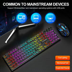 T-WOLF TF270 Retro Punk 104 Keys Mechanical Gaming Wired Keyboard and Mouse Combo Set with Colorful Backlight