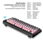 HXSJ L400 81 taster membran tastatur 2.4G + Bluetooth-kompatibelt trådløst tri-mode tastatur med RGB baggrundslys