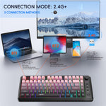 HXSJ L400 81 taster membran tastatur 2.4G + Bluetooth-kompatibelt trådløst tri-mode tastatur med RGB baggrundslys