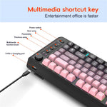 HXSJ L400 81 taster membran tastatur 2.4G + Bluetooth-kompatibelt trådløst tri-mode tastatur med RGB baggrundslys