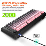 HXSJ L400 81 taster membran tastatur 2.4G + Bluetooth-kompatibelt trådløst tri-mode tastatur med RGB baggrundslys