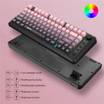 HXSJ L400 81 taster membran tastatur 2.4G + Bluetooth-kompatibelt trådløst tri-mode tastatur med RGB baggrundslys