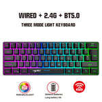 HXSJ L500 61 Keys Gaming Keyboard 2.4G / Bluetooth-compatible / Wired Triple Mode Membrane Keyboard with RGB Backlit