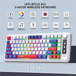 HXSJ L400 81 Keys Membrane Keyboard 2.4G + Bluetooth-compatible Tri-Mode Wireless Keyboard with RGB Backlit