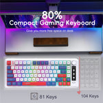 HXSJ L400 81 Keys Membrane Keyboard 2.4G + Bluetooth-compatible Tri-Mode Wireless Keyboard with RGB Backlit