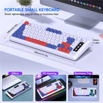 HXSJ L400 81 Keys Membrane Keyboard 2.4G + Bluetooth-compatible Tri-Mode Wireless Keyboard with RGB Backlit