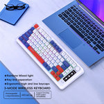 HXSJ L400 81 Keys Membrane Keyboard 2.4G + Bluetooth-compatible Tri-Mode Wireless Keyboard with RGB Backlit