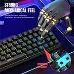 HXSJ V200 68 taster USB-kabeltilsluttet membrantastatur med RGB-bagbelyst gaming-tastatur