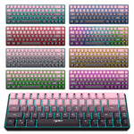 HXSJ V200 Ergonomic 68 Keys Membrane Keyboard RGB Lighting Wired Keyboard for Gaming, 25-Key Rollover