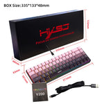 HXSJ V200 Ergonomic 68 Keys Membrane Keyboard RGB Lighting Wired Keyboard for Gaming, 25-Key Rollover