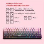 HXSJ V200 Ergonomic 68 Keys Membrane Keyboard RGB Lighting Wired Keyboard for Gaming, 25-Key Rollover
