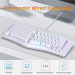 HXSJ J70 Ergonomic 69 Keys Wired Keyboard for Desktop Laptop Membrane Gaming Keyboard with RGB Backlit
