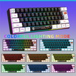 HXSJ V700 Kablet Tastatur med 61 Taster og RGB-Baggrundsbelysning til PC/Laptop, Multimediekontrol, Gaming Tastatur