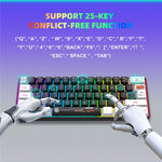 HXSJ V700 Kablet Tastatur med 61 Taster og RGB-Baggrundsbelysning til PC/Laptop, Multimediekontrol, Gaming Tastatur