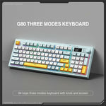 ONIKUMA G80 Gaming Keyboard 2.4G Wireless / Bluetooth-compatible / Wired Membrane Keys 3 Modes Keyboard with RGB Backlit
