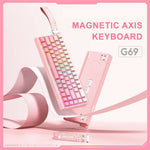 ONIKUMA G69 68 Keys Hot Swappable Keyboard for Mac / Windows / Android Magnetic Axis Gaming Keyboard with RGB Light