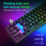 Y-FRUITFUL K401 61 Keys Gaming Keyboard with RGB Light 1.8m Wired Mechanical Keyboard for PC / Laptop