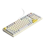 T-WOLF T50 Mechanical Keyboard 97-Key Wired Gaming Keyboard with RGB Light and Multimedia Knob for PC