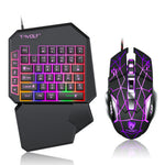 T-WOLF TF900 Gaming Tastatur 40 Taster Enhånds Mekanisk Følelse Programmerbart Tastatur med RGB Baggrundsbelysning til Venstre Hånd