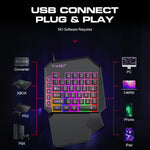 T-WOLF TF900 Gaming Tastatur 40 Taster Enhånds Mekanisk Følelse Programmerbart Tastatur med RGB Baggrundsbelysning til Venstre Hånd