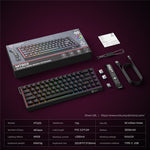 ONIKUMA MT603 68 Keys Mechanical Keyboard Three Modes 2.4GHz Wireless Gaming Keyboard