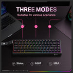 ONIKUMA MT603 68 Keys Mechanical Keyboard Three Modes 2.4GHz Wireless Gaming Keyboard