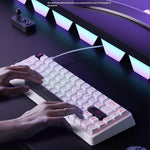ERAZER MK68 68-tangenters mekaniskt tangentbord med blått och röd brytare, RGB-bakgrundsbelyst, trådbundet speltangentbord med typ-C (investerat av Lenovo)