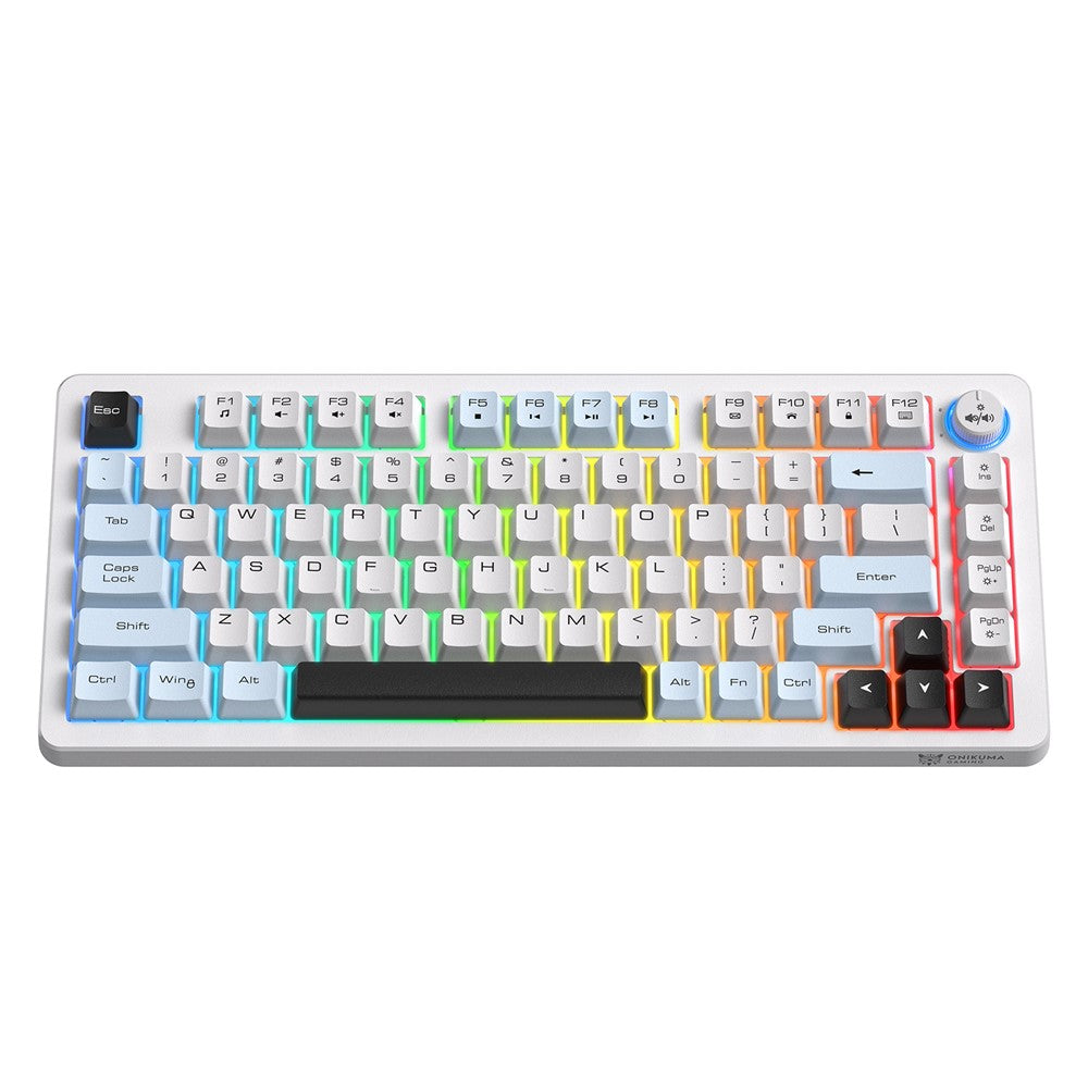 ONIKUMA MT501 Gamingtastatur med 81 taster, 3-tilstands trådløs 2.4G Bluetooth-kompatibel Type-C RGB Baggrundsbelyst PC-tastatur