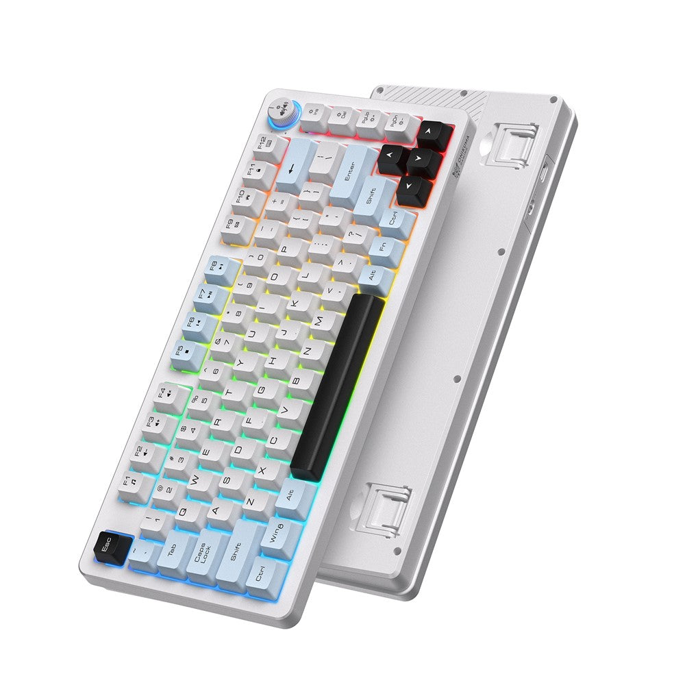 ONIKUMA MT501 Gamingtastatur med 81 taster, 3-tilstands trådløs 2.4G Bluetooth-kompatibel Type-C RGB Baggrundsbelyst PC-tastatur