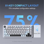 ONIKUMA MT501 Gamingtastatur med 81 taster, 3-tilstands trådløs 2.4G Bluetooth-kompatibel Type-C RGB Baggrundsbelyst PC-tastatur