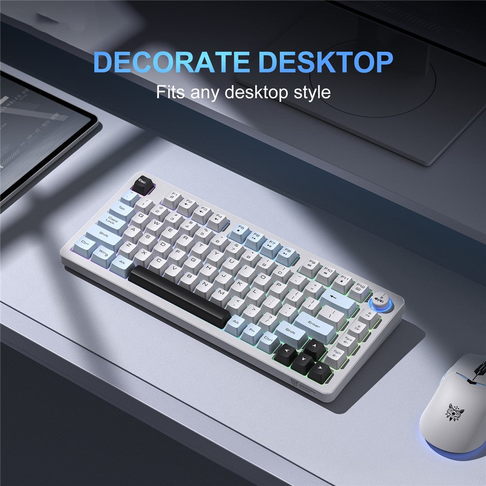 ONIKUMA MT501 Gamingtastatur med 81 taster, 3-tilstands trådløs 2.4G Bluetooth-kompatibel Type-C RGB Baggrundsbelyst PC-tastatur