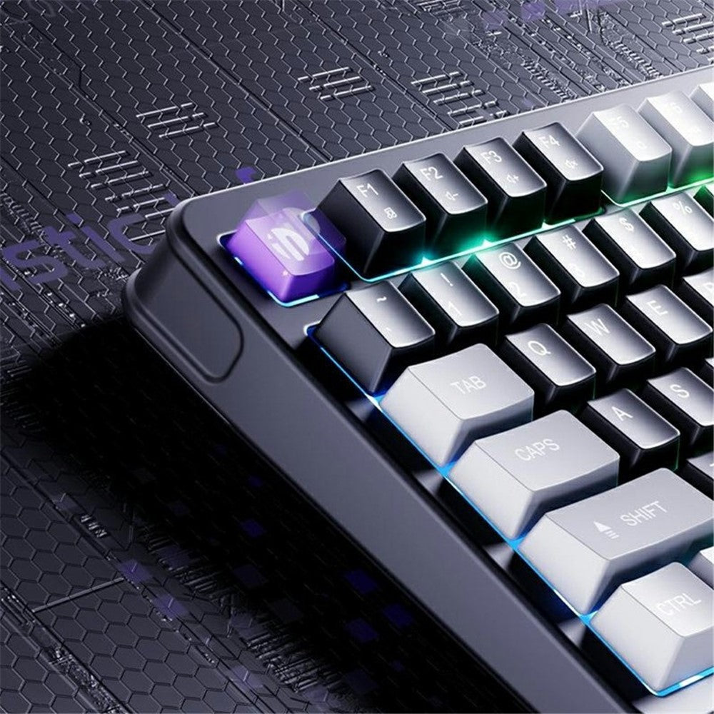 INPHIC V98PRO Wired Keyboard 98-Key Mechanical Feel Membrane Keyboard with RGB Backlit for Office Gaming