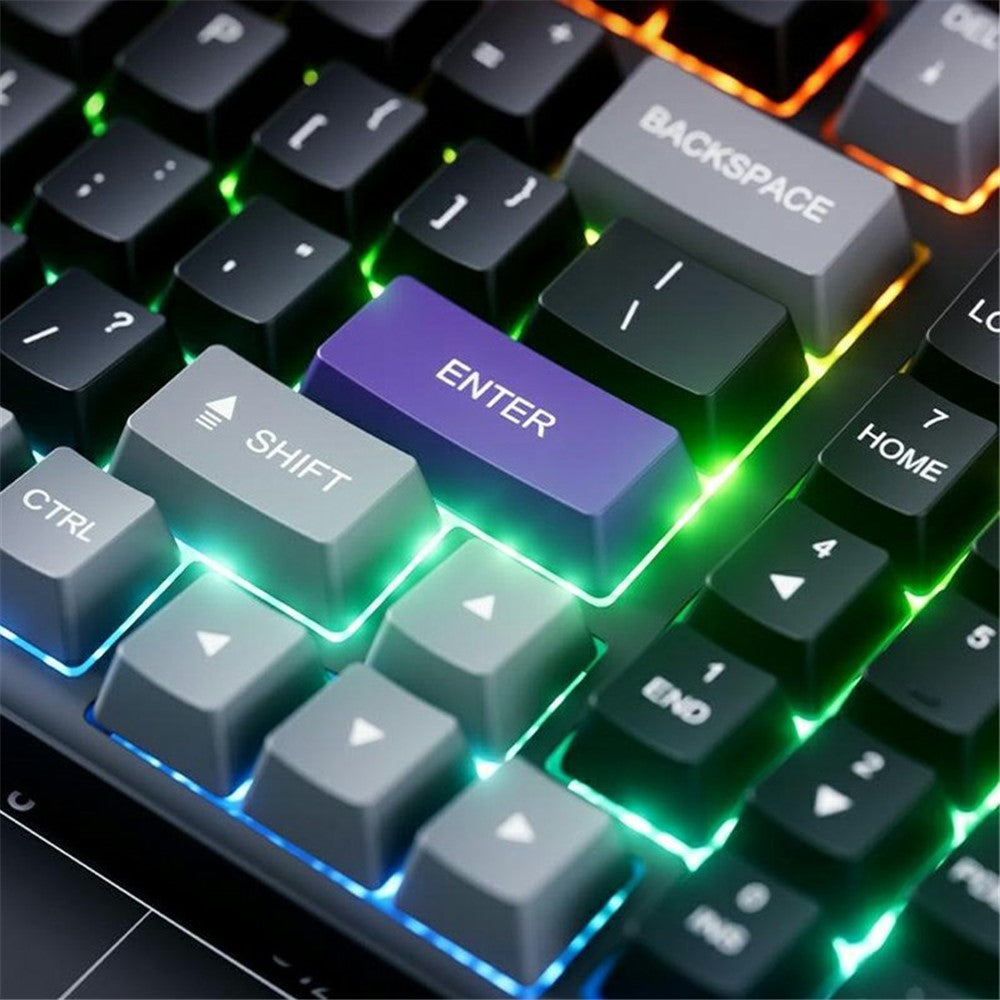 INPHIC V98PRO Wired Keyboard 98-Key Mechanical Feel Membrane Keyboard with RGB Backlit for Office Gaming