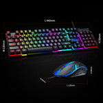 T-WOLF TF200 Gaming Keyboard USB Floating Manipulator Feel Wired Gaming Keyboard and Mouse Set