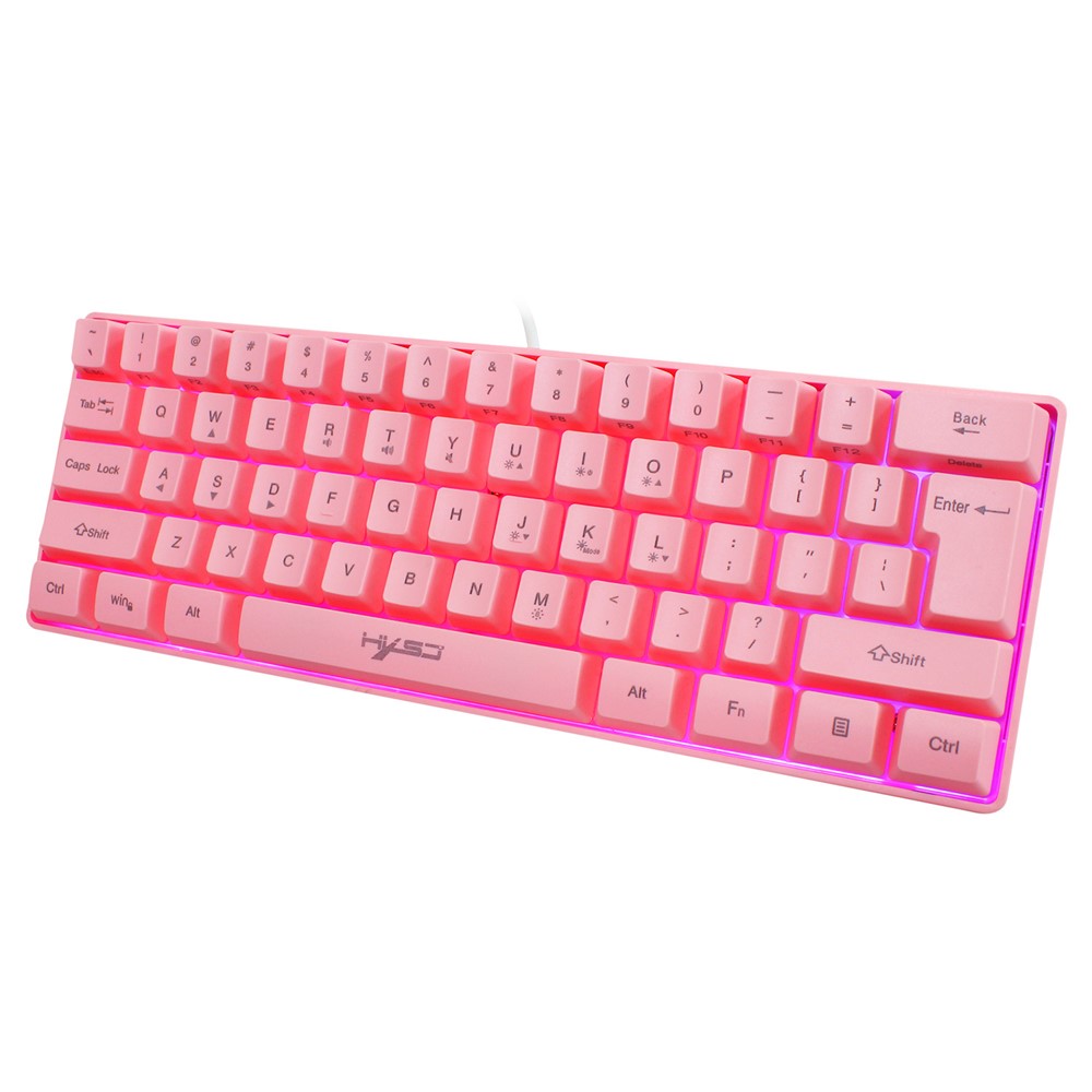 HXSJ V700 61 Keys USB Wired Gaming Keyboard with Colorful Backlight for Computer Desktop Laptop PC