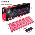 HXSJ V700 61 Keys USB Wired Gaming Keyboard with Colorful Backlight for Computer Desktop Laptop PC