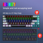 HXSJ V800 68 Keys Mechanical Keyboard with Backlit for Gaming Office